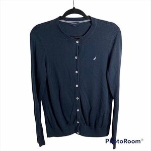 Nautica Cardigan Women’s Large Navy Blue Women’s Sweater
